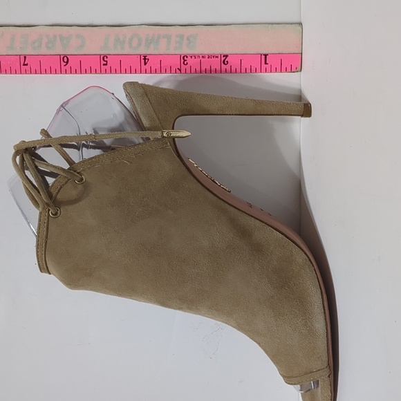 Aquazzura Firenze Tan Suede Leather Covered Lace-Up Heels size EU 37.5 US 7 - Picture 11 of 13